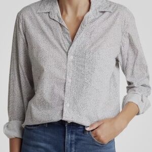 NWT Frank & Eileen Shirt Joedy Boyfriend Woman's MED Gry Floral Cotton Pop $258